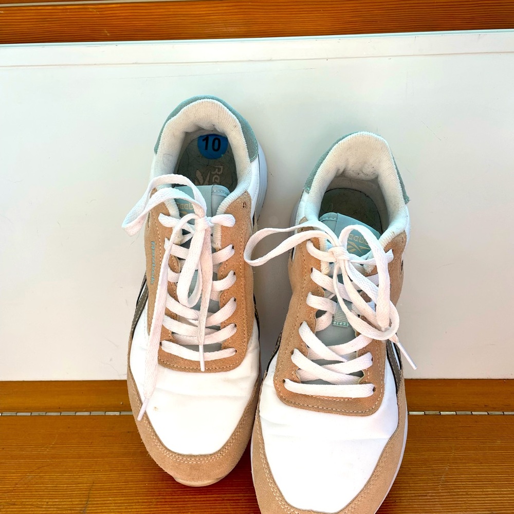 Reebok White and Tan Athletic Shoes